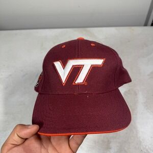 Virginia Tech Hokies Hat Team Pride Maroon Orange Adjustable VT Cap Collegiate